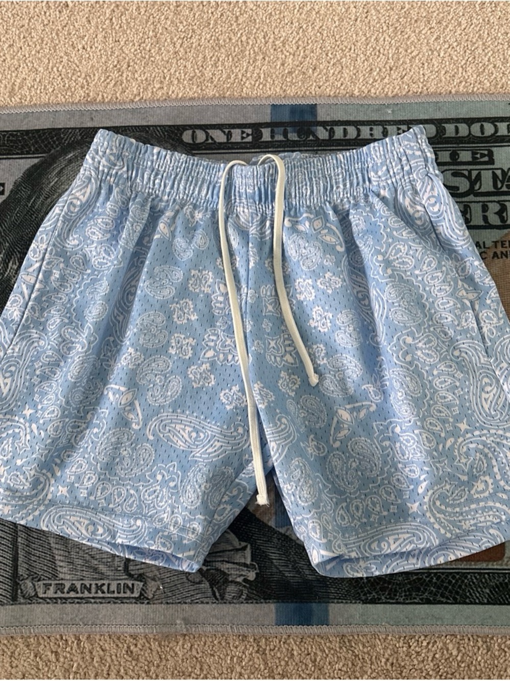 Men’s Blue paisley Azva shorts